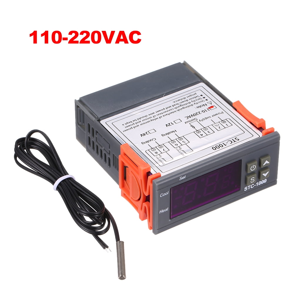 Digital LCD Thermostat Temperaturregler mit 2 Fühler AC 220V STC-3008-55℃~110℃ 