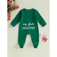 thumbnail image 5 of Elippeo Toddler Baby Christmas Romper Casual Letter Prints Long Sleeve Jumpsuit for Newborn Girl Boy Cute Clothes 3 6 12 Months, 5 of 8