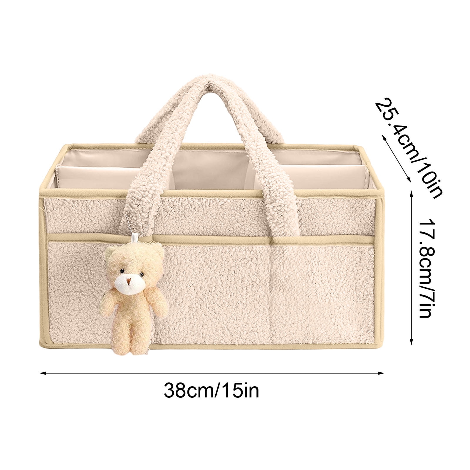 Changing Bag Organiser, Portable Baby Nappy Caddy Organiser, Plush Changing Bag Organiser, Double Velcro Changing Organiser with Interchangeable Compartments, Baby Nappy Changing Basket