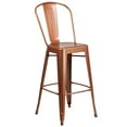thumbnail image 1 of 30'' High Copper Metal Indoor-Outdoor Barstool with Back, 1 of 9