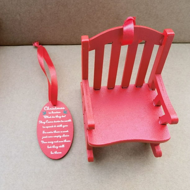 Juego de 2 Mecedoras Navideñas de Madera con Etiqueta Grabada | Adorno Festivo Hecho a Mano | Recuerdo Conmemorativo | Regalo de Navidad para Colgar En La Pared o En El Escritorio