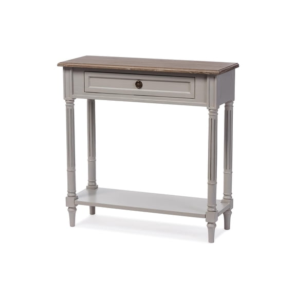 Baxton Studio Edouard Provincial White Wash Distressed Console Table
