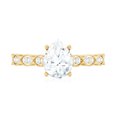 thumbnail image 4 of Rosec Jewels Pear Shaped Lab Diamond Cathedral Engagement Ring (5x7 mm, EF-VS Quality), 14K Yellow Gold, US 5.00, 4 of 8
