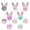 5 Ears+5 Paws, variant on 1 Pack Easter Bunny Hanging Ornaments for Tree, Plush Rabbit Decorations with Glitter Paws, Spring Party Decoration