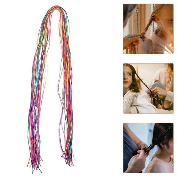 Milisten 64Pcs Colorful Hair Strings for Braids, Soft Lightweight Hair Wrapping Accessories for Styling and Decoration