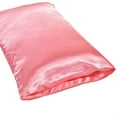 thumbnail image 5 of ANMINY Satin Pillowcase Set of 2 Standard Silk Bedding Pillowcases 26" x 20" Pillow Cover, Pink, 5 of 5