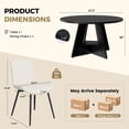 thumbnail image 2 of Hawsaiy 5 Piece Round Dining Table Set for 4, 47.3" Kitchen Dining Table with Storage Shelf & 4 PU Leather Dining Chairs, Modern Kitchen Table Set with Crossed Metal Legs, 2 of 11
