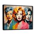 thumbnail image 2 of Designart "Iconography Portrait Pop Art painting I" People Floater Framed Wall Art Living Room, 2 of 7