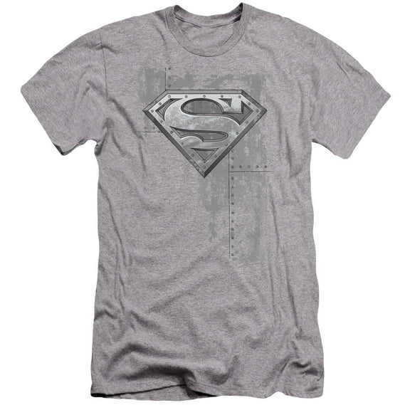Superman - Riveted Metal - Premium Slim Fit Short Sleeve Shirt - X-Large