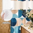 thumbnail image 3 of No Hook Shower Curtain, Turquoise Geometric, Shower Curtains for Bathroom with See Through Top Window, Modern Abstract European Art Waterproof & Washable Bath Curtain Extra Long 72"x84", 3 of 9
