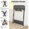 INFANS Baby Changing Table, Folding Diaper Station Portable Nursery Organizer with Safety Belt