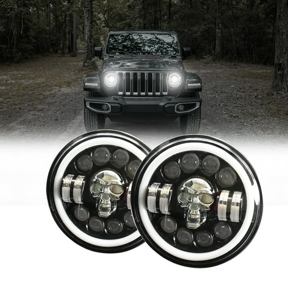 Car headlights suits,Inch Round Led Round Led Pattern And Eye Led With Beam Led Pattern Led Pattern Led With Beam Turn 7 Inch Tj Cj Universal Compatible With Round Eye Pattern Buzhi Qisuo