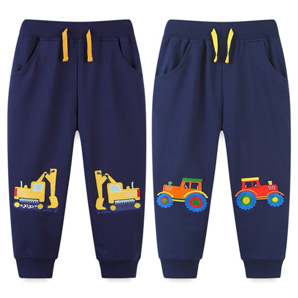 Toddler Boys Jogger Pants Boy Cotton Drawstring Elastic Waist