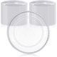 thumbnail image 1 of Paquete de 50 platos de carga transparentes a granel de plástico de 13 pulgadas con abalorio redondas, platos de servicio decorativos de grano esmerilado acrílico para bodas, fiestas, 1 of 14