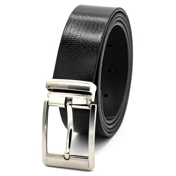 Genuine Leather Belts For Men Dress Black Belts Chrome Finished Buckle Formal Belt