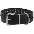 thumbnail image 2 of Genuine Soft Black Leather Crystal Glass Rhinestone Studded Dog Collar 7 Sizes (Neck: 18"-21.5"; 1.5 " Wide), 2 of 2