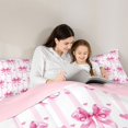thumbnail image 5 of Manfei Cute Bow Loves 7pcs Queen Bedding,Pink Dreamy Bowknot Bedding Comforter Set Queen,Pink Reversible, 5 of 7