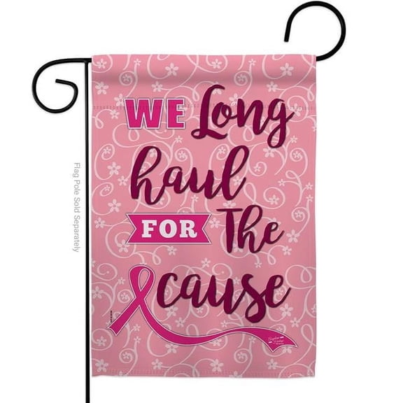 Angeleno Heritage G135064-BO Pink Ribbon Support Awareness 13 x 18.5 in. Double-Sided Decorative Vertical Garden Flags for House Decoration Banner Yard Gift