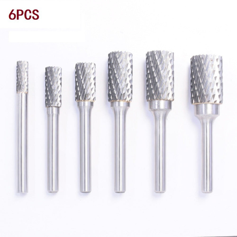 6 P Rotary Burr Drill Bit File Grinding Tool Mill Cutter Carving Polishing S 