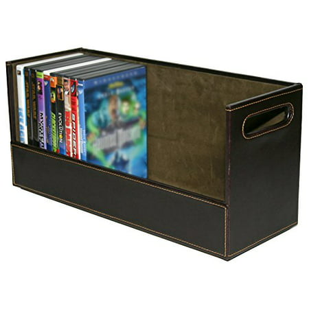 Stock Your Home Stackable DVD Storage Organizer & Movie Media Home Storage Box for DVD/BluRay/Video Game Shelf Storage & Organization - Holds 28 DVDs-