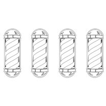 BarberMate® Barber Pole Vinyl Car Decal White (4 Pack)