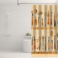 thumbnail image 3 of Waterproof Shower Curtains Set,African Woman Shower Curtain Bathroom, Brown African Tribe Vintage Artistic Style Shower Curtain Set,12 Hook,72x72 inch, 3 of 6