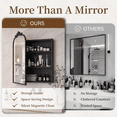 thumbnail image 6 of Jableast 16x24in Vintage Arched Medicine Cabinet with Mirror, Wall Mounted Bathroom Storage, Recessed/Surface Mount, Baroque Retro Design, Black Beaded Border, Easy Install Vanity Cabinet, 6 of 10