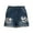 Floral-Blue, variant on Jewelreauty Women Denim Shorts Casual Button Graphic Cut Out Ripped Jean Shorts with Pockets