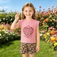 thumbnail image 5 of Toddler Girls Summer Outfits Casual Lounge Set Short Sleeve Tee and Elastic Waistband Shorts 2 Piece Clothing Sets Size 2-3T, 5 of 6