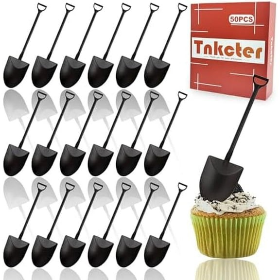 Plastic Mini Shovel Shape Cute Spoons for Desserts 50PCS, Pudding, Yogurt, Party Favors, Construction Theme Parties (Tiny Shovel, Mini Shovels, Fun Utensils) $$Home Decor, Kitchen, & Other