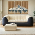 thumbnail image 6 of Frame Modern Abstract Mountain Wall Art, Set of 3 Wooden Landscape Panels for Wall Decor, Large Forest Scenery in Brown for Living Room, Bedroom, Office, 16x32 Inches, 6 of 9