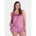 thumbnail image 2 of Joyspun Women's Tank Top and Shorts Pajama Set, 2-Piece, Sizes XS-3X, 2 of 6