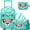 Green Leopard, variant on Kids Carry on Luggage Sets Rolling Suitcases with Wheels for Boys Suitcase with Duffle Bag Lunch Box Airline Approved
