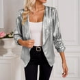 thumbnail image 2 of QHFBli Women Sequin Jacket Glitter Sparkle Open Front Casual Long Sleeve Blazer Coat, 2 of 9
