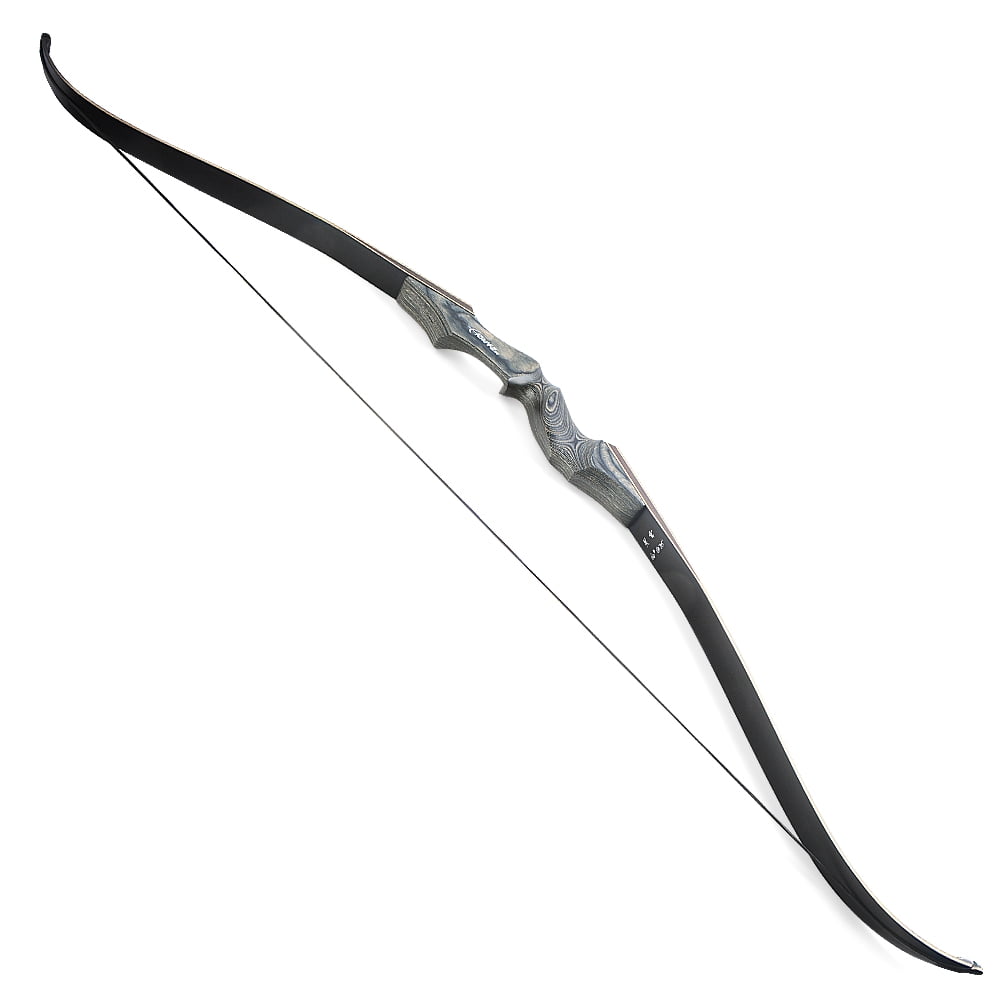 BLACK HUNTER 60" Wooden Takedown Recurve Bow for Archery Hunting, RH, 25-60 lbs at 28" Draw Length