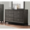 thumbnail image 5 of Miekor Furniture Contemporary Design 1pc 6-Drawers Dresser Gray Finish Polished Hardware Wooden Bedroom Furniture MK7618, 5 of 7