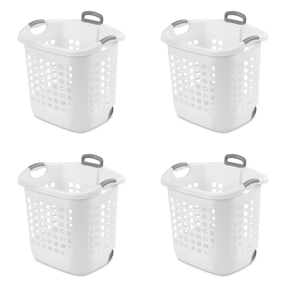 Sterilite 1.75 Bushel Ultra™ Wheeled Laundry Basket White Set of 4
