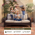 thumbnail image 6 of LayinSun 5 Piece Wicker Outdoor Furniture Set with 6-inch Comfy Cushions, High Back Patio Furniture Set with Swivel Rocking Chairs and Fire Pit Table, 6 of 9