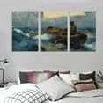 thumbnail image 3 of Ullo0ord Winslow Homer - Fog Warning Fisherman Fishing In Rowing Boat, Storm Clouds and Waves Poster Print Canvas Wall Art Painting Suitable for Living Room Bedroom Home Decor, 3 of 4