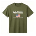 thumbnail image 4 of Bainana Boys' American Flag Tee Shirts Short Sleeve Graphic Tops Kids Crew Neck 250 Years Of Freedom Celebration Tees For 4Th Of July Size 2-3 Years Army Green, 4 of 4
