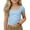 AA~Light Blue2095, variant on Toddler Girls Short Sleeve Square Neck T-Shirt Solid Ribbed Crop Top, Sizes 4-5