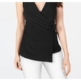 thumbnail image 3 of Alfani Women's Asymmetrical Wrap Top Black Size Small, 3 of 3