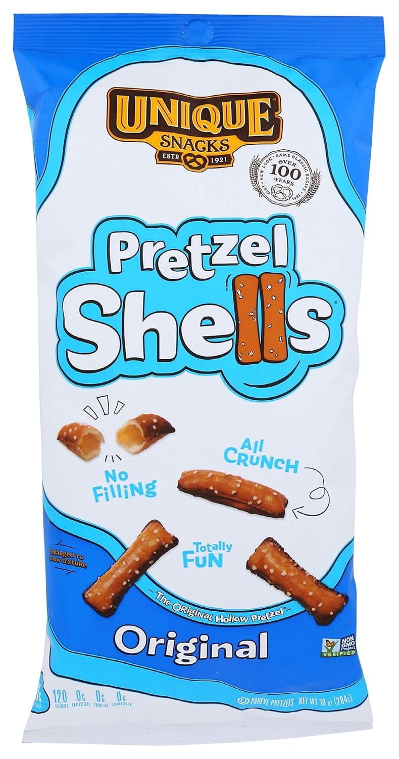 (3 pack) Unique Snacks - Pretzels Pretzel Shells Original, 10 Oz