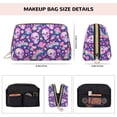 thumbnail image 2 of Skull rainbow mushroom colorful Makeup Bag, Large Capacity Travel Cosmetic Bag for Women Girls- Travel Toiletry Bag Leather Portable Waterproof Makeup Case Organizer with Handle, 2 of 4