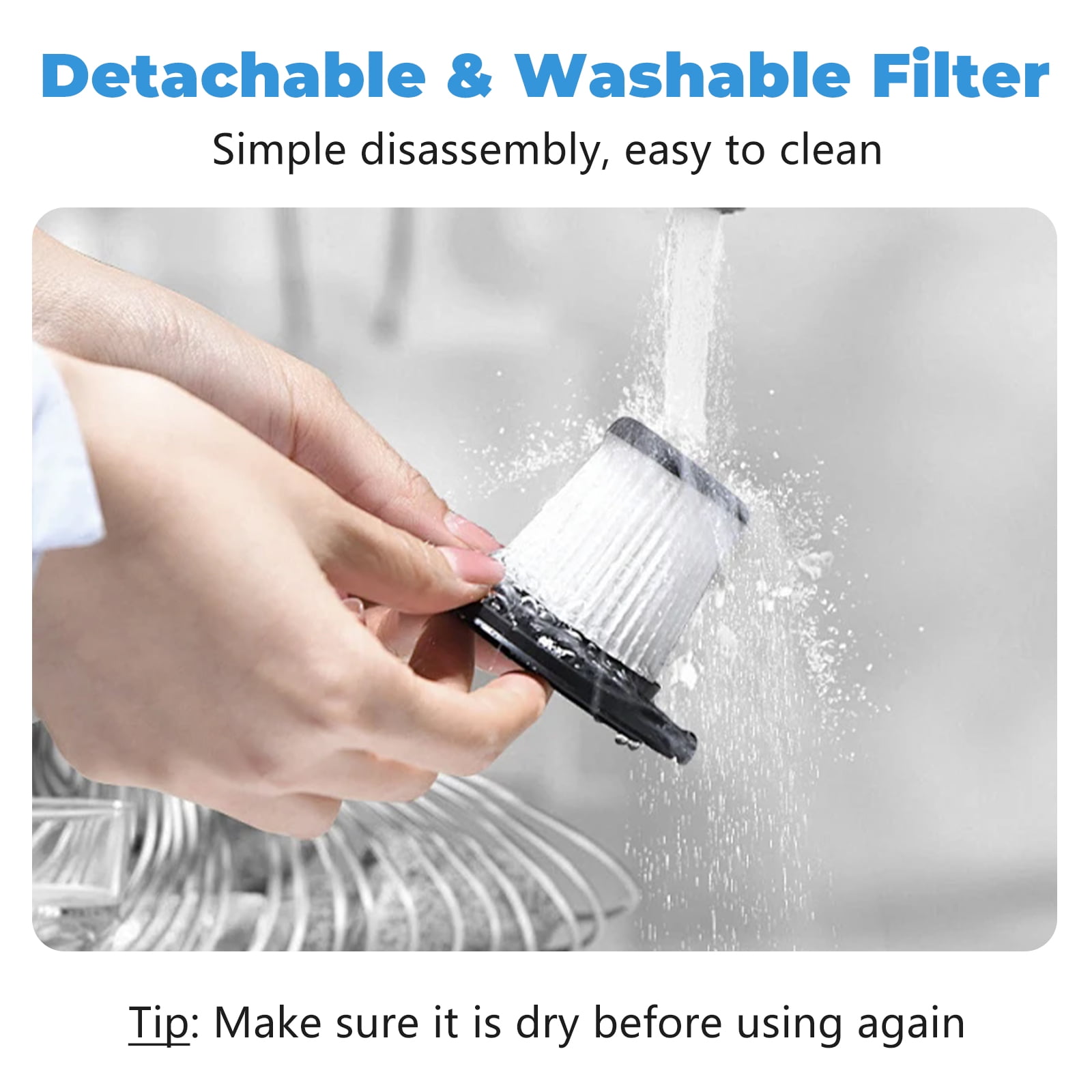 Cordless Handheld Car Vacuum, Portable Vacuum Cleaner, 12000PA Powerful Suction for Car, Black