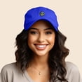 thumbnail image 3 of Dalix Cosmic Frog Embroidered Womens Cotton Dad Hat Baseball Cap Adjustable in Royal Blue, 3 of 5