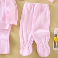 thumbnail image 3 of NIEWTR Newborn Baby Clothes Unisex Baby Clothes 4 Piece Layette Sets Cotton Newborn Clothes Gift Set Baby Gift Outfit for All Seasons(A-Pink,One Size), 3 of 4