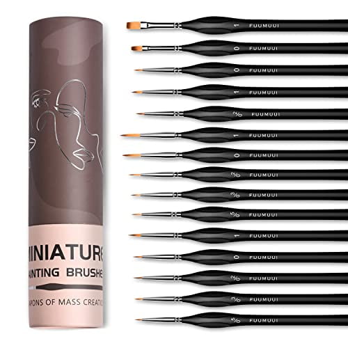 Micro Detail Paint Brushes Set 15pcs Miniature Fine Detail Brushes Art