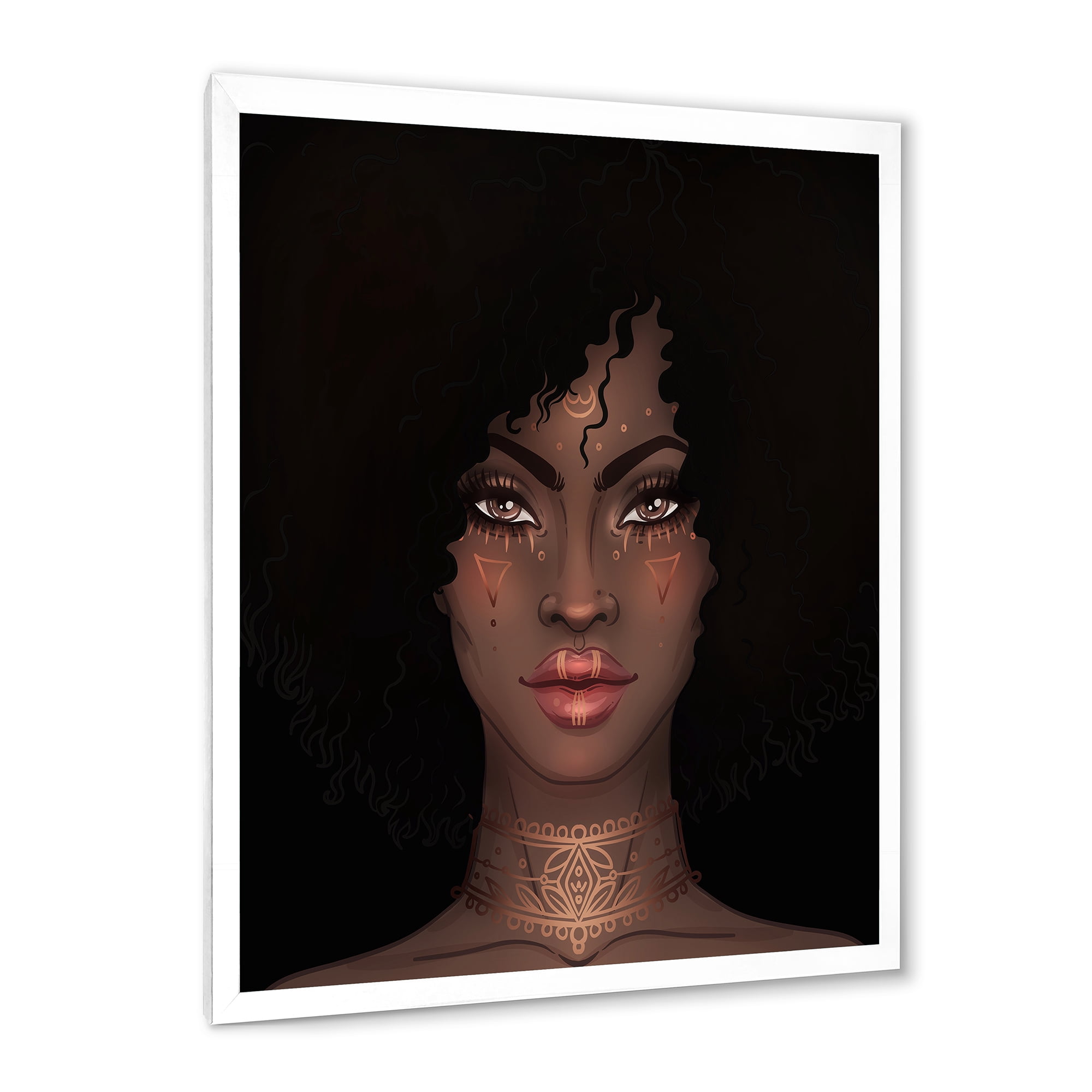 Designart 'Portrait of Afro American Woman II' Modern Framed Art Print