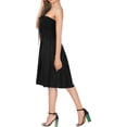 thumbnail image 2 of HAPPY BAY Women's Beach Summer Casual Backless Smocked Mini Flowy Dress Tube Top Strapless Dresses for Women One Size Black, Solid, 2 of 4